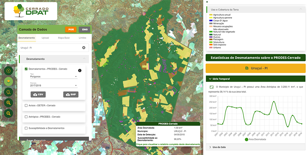 Visualização em nível municipal.