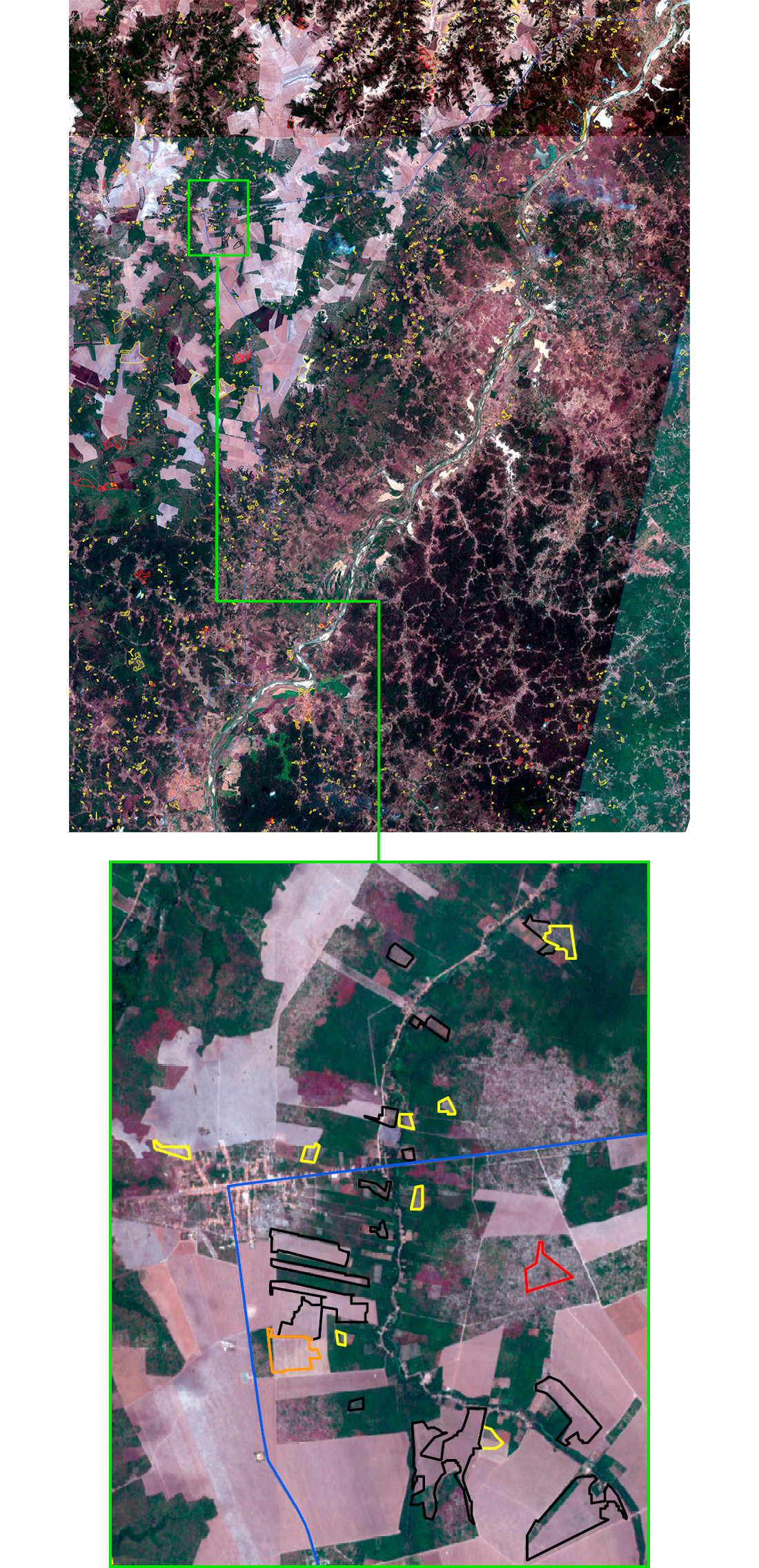 Exemplo de um mapa exportado para o formato GeoPDF.