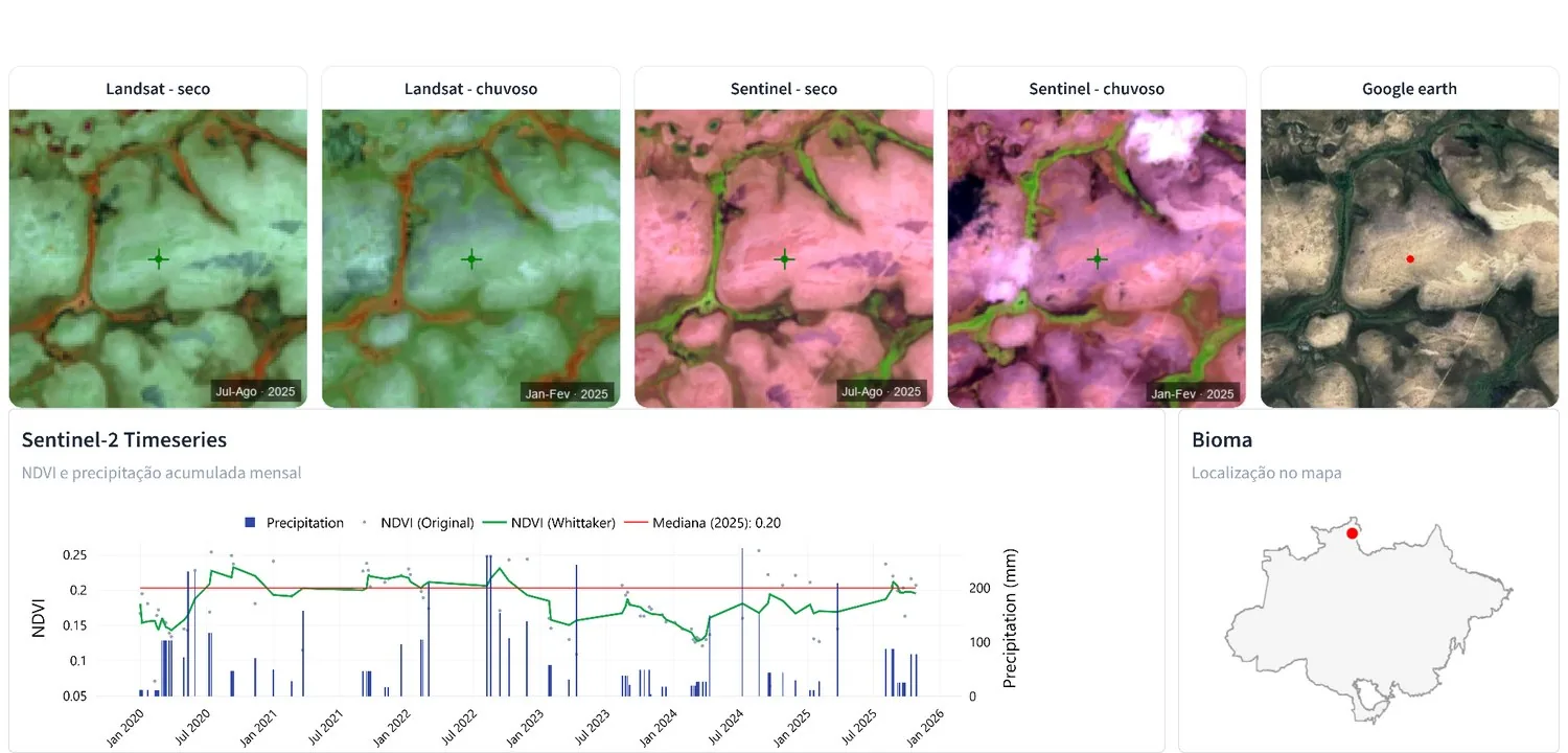 Landsat, Sentinel and Google Earth comparison for Pasture - Natural