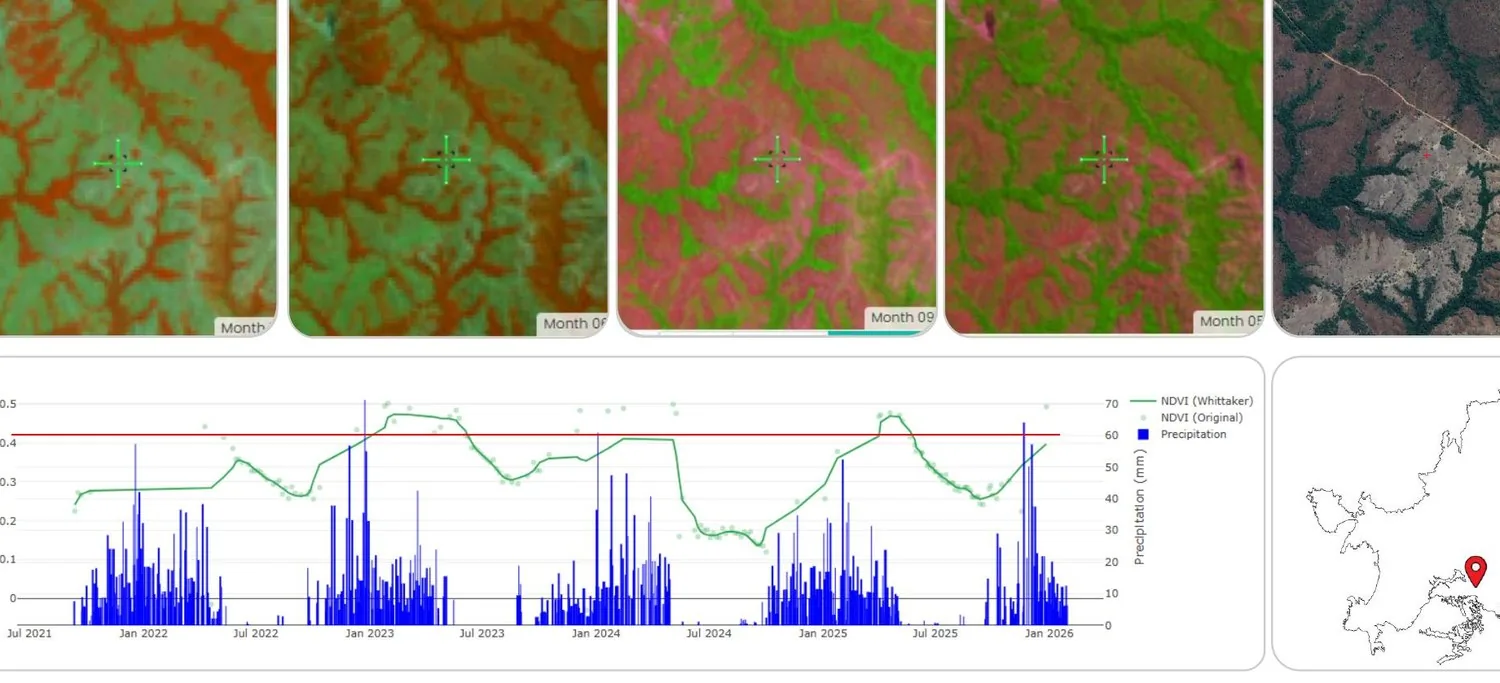 Landsat, Sentinel and Google Earth comparison for Pasture - Natural