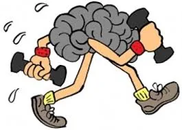 Illustration of a brain exercising